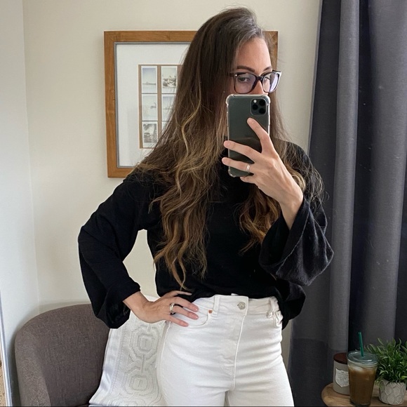 SALE! Cozy Black Mock Knit Lightweight Sweater - Picture 2 of 7